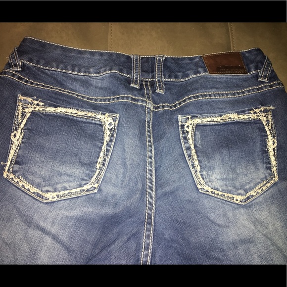 Distressed Blue Straight Leg Jeans. - Picture 4 of 5